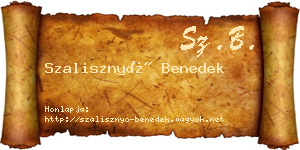 Szalisznyó Benedek névjegykártya