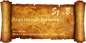 Szalisznyó Benedek névjegykártya